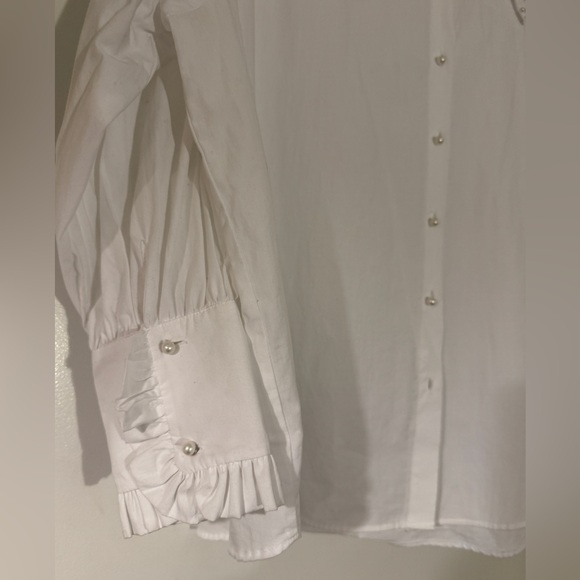 Zara White Shirt with Pearl Embellishments - Picture 4 of 4